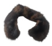 Vintage Dark Brown Mink Fur Collar Lined Attaching Loops 2” x 15” Ranch Natural