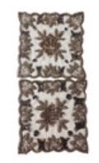 Vintage Beaded Handmade Square Placemats Brown Gold Table Top Decor