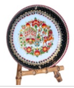 Steinbock Austria Enamel Dish Handpainted in Vienna 5” Round Carriage Horse