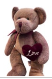 13" Bear Chantelle Valentine Love Red Velvet Heart RUSS BERRIE Plush Stuffed