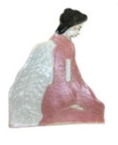 Handmade Ceramic Vase Jean McCamy NC Artist Woman Natural Textured Asian Inspired EUC