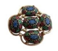 Vintage Sarah Coventry Mosaic Style Brooch Pin Light of the East 1968 Signed