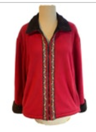 KUHL Alf Ski Nordic trim Bergan Fleece full zip outdoor Red Large Jacket Read