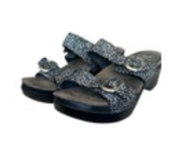 Dansko Womens Sophie Sandals Clogs Double Strap Black Shagreen Size 38 7.5-8