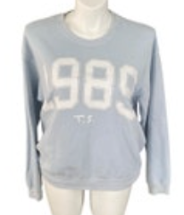 Taylor Swift XL Blue White 1989 Concert Merchandise Crewneck Sweatshir
