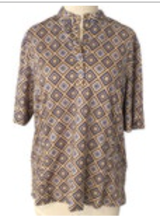 TAIL Brown Blue Performance 1/4 snap short sleeve athletic tennis golf top sz XL