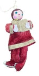 Vintage Novelty Ice Skater Ornament Japan Fuzzy Glitter Decor Styrofoam Head?