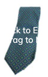 CHARLES HILL Made In England Emerald Green Blue Diamond Motif Tie DESIGNER