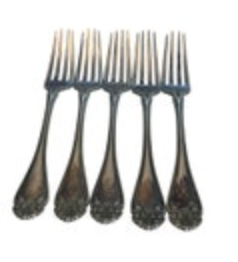 Antique VICTORIA Silverplate Dinner Fork by 1890 Jennings Bros Set Of 5