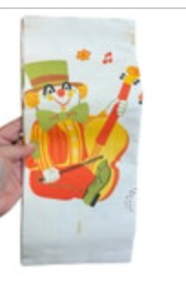 Vintage Party Maid Clown Happy Birthday Party Table Cloth Cover Crepe Paper