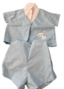 Vintage 70s Infant Blue Boy’s Adorable 2-Piece Outfit Embroidered Goose Geese