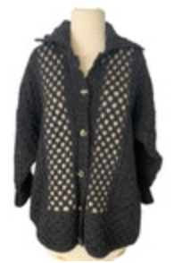 Aran Sweater Market Gray Cardigan Sweater Merino Wool Women’s Sz XL