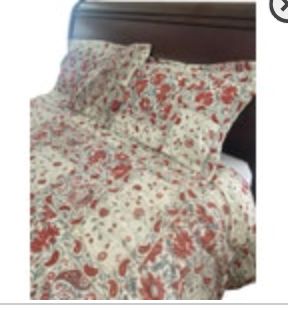 Vintage Ralph Lauren Kelsey Red Blue Paisley Floral Queen Comforter Shams Boho