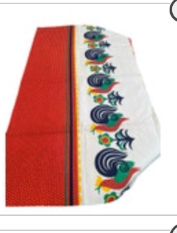 Vtg Chicken Fabric Mid Century Kitschy ROOSTERS Garden Cotton 40” X 45”