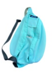 Kavu Shoulder Sling Bag Rope Adjustable Strap Light Turquoise Multi Pockets EUC