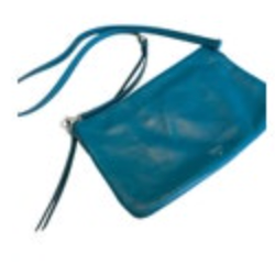 Fossil Classic Sydney crossbody Purse Bag Smooth Dark Teal Leather Gold Logo