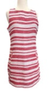 Size Small Cupcakes and Cashmere Womens Striped Shift Dress Preppy Coral White