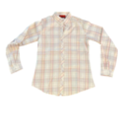 Vtg Bare Backs Long Sleeve Pink Plaid Buttonup Shirt Womens Size 9/10