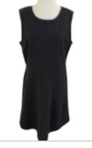 LOFT Size 10 Black Sleeveless SHEATH DRESS Stretch Knit Career Woman Zipper Back