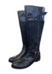 Size 10.5 M San Jacinto Company Womens Flat Tall Boots Leather Black Riding Boot