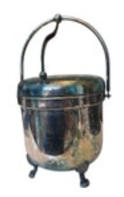 F.B. Rogers Silver Co. 3 Footed Hinged Ice Bucket Personalized Engraved HHP