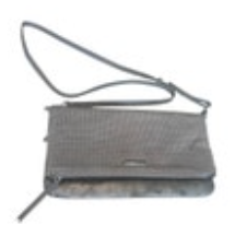 Stella And Dot Waverly Crossbody Slate Gray Metallic Clutch EUC Convertible