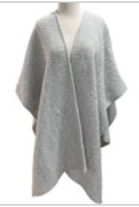 Blarney Woollen Mills Gray Chevron Poncho Sweater Wool Womens Oversize One Size