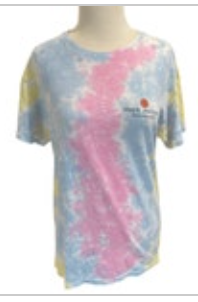 Simply Southern T Shirt Women Medium Pink Yellow Blue Tie-Dye Just Peachy Basic