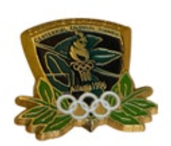 Dated 1996 Atlanta Sculpted Olympic Opening Ceremonies Pin With Packaging HHP