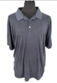 Men's XL Grey Golf Polo by Boast "Green Grass" Pique Pima Cotton Blend VA 2014