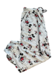 Disney Mickey Mouse Pajama Pants Gray Drawstring Elastic Waist & Hem Size Large
