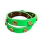 Tory Burch Womens Hex Thin Double Wrap Bracelet Bright Green Preppy