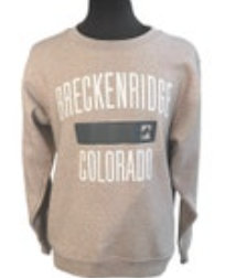 Outfitter Trading Co. Sweatshirt Adult Medium, Breckenridge Colorado, Crew Beige