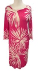 Lilly Pulitzer Pink Pipster Merino Wool 1/2 Sleeve Sweater Dress Size Large EUC