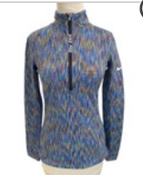 Women's Nike Pro Hyper Warm Stretch Multicolor 1/4 Zip Performance Size Medium
