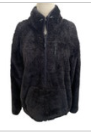 Victoria's Secret PINK Sherpa 1/2 Zip Pullover Plush Jacket Black Sz Small