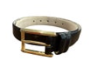 CIPRIANI Women's Belt Black Leather Solid Brass Buckle Size Medium Textured