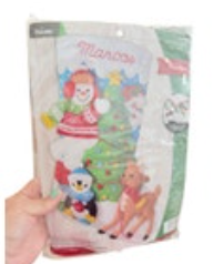Bucilla "Tree Party" Christmas Stocking Kit 18" Snowman Reindeer New