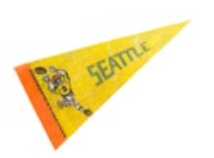 Vintage Small Seattle Football Pennant Sports 4” X 9” Baseball
