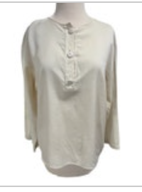 Vintage Valentino Boutique Martha Sz 10 Ivory Silk Blouse 3 Button Round Neck