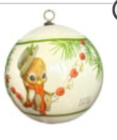 1979 Hallmark Spencer Sparrow Bird Satin Ball Ornament Christmas Vintage White