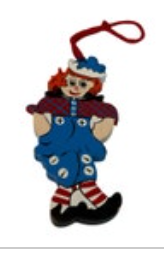 Raggedy Andy Vintage Christmas Ornament Hand Painted 5”