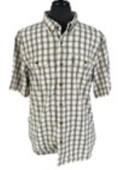 Carhartt Relaxed Fit Men’s XL Plaid S/S Button Up Down 100139 Black Gray White