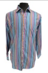 Peter Millar Medium Shirt Long Blue Colorful Stripe Button Up Long Sleeve Adult