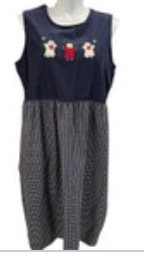 VTG 90s Y2K Bobbie Brooks Dress Plaid Corduroy Embroidered Angels 22/24 Teacher