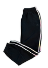 ADIDAS Loose Fit XL Sweatpants Black Pastel Stripes Activewear Loungewear