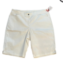 Ruby Rd. 22W Short White Wide Flexible Comfort Waistband, Rayon Blend. NWT