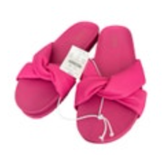 J. Crew Women's Cross-Strap Pool Slides Size 8 Medium Flashback Bright Pink NWT