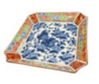 Japanese Kutani Dragon Plate Square Porcelain Tray 5.75” Multicolor Signed