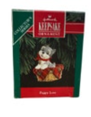 1992 Hallmark Keepsake Christmas Ornament Puppy Love #2 In Series SCHNAUZER